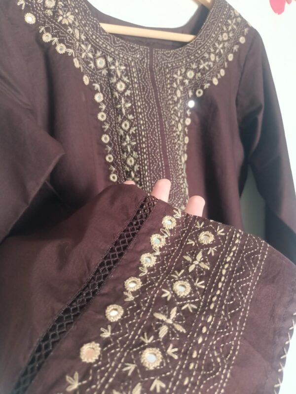 Stitched Kurta- dark brown