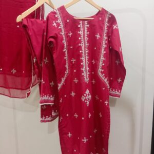 Red- 3Pc Sindhi Tanka