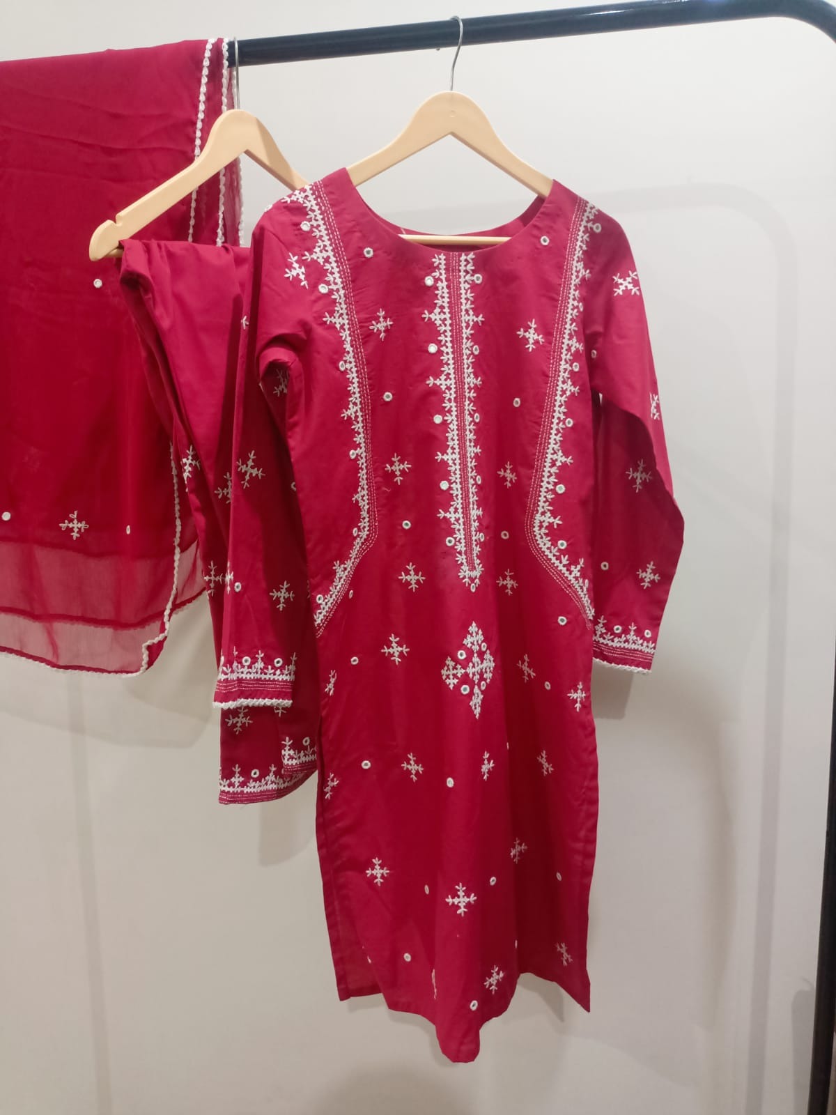 Red- 3Pc Sindhi Tanka