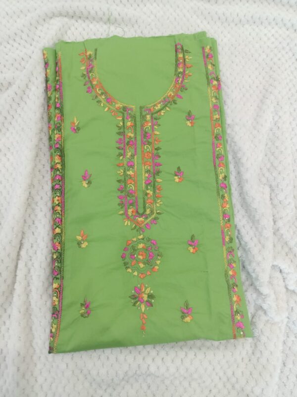 Parrot green-2pc Hand Embroidered - Image 3
