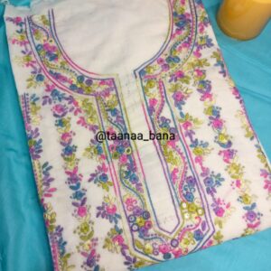 Off White-2pc Summer Lawn Hand Embroidery
