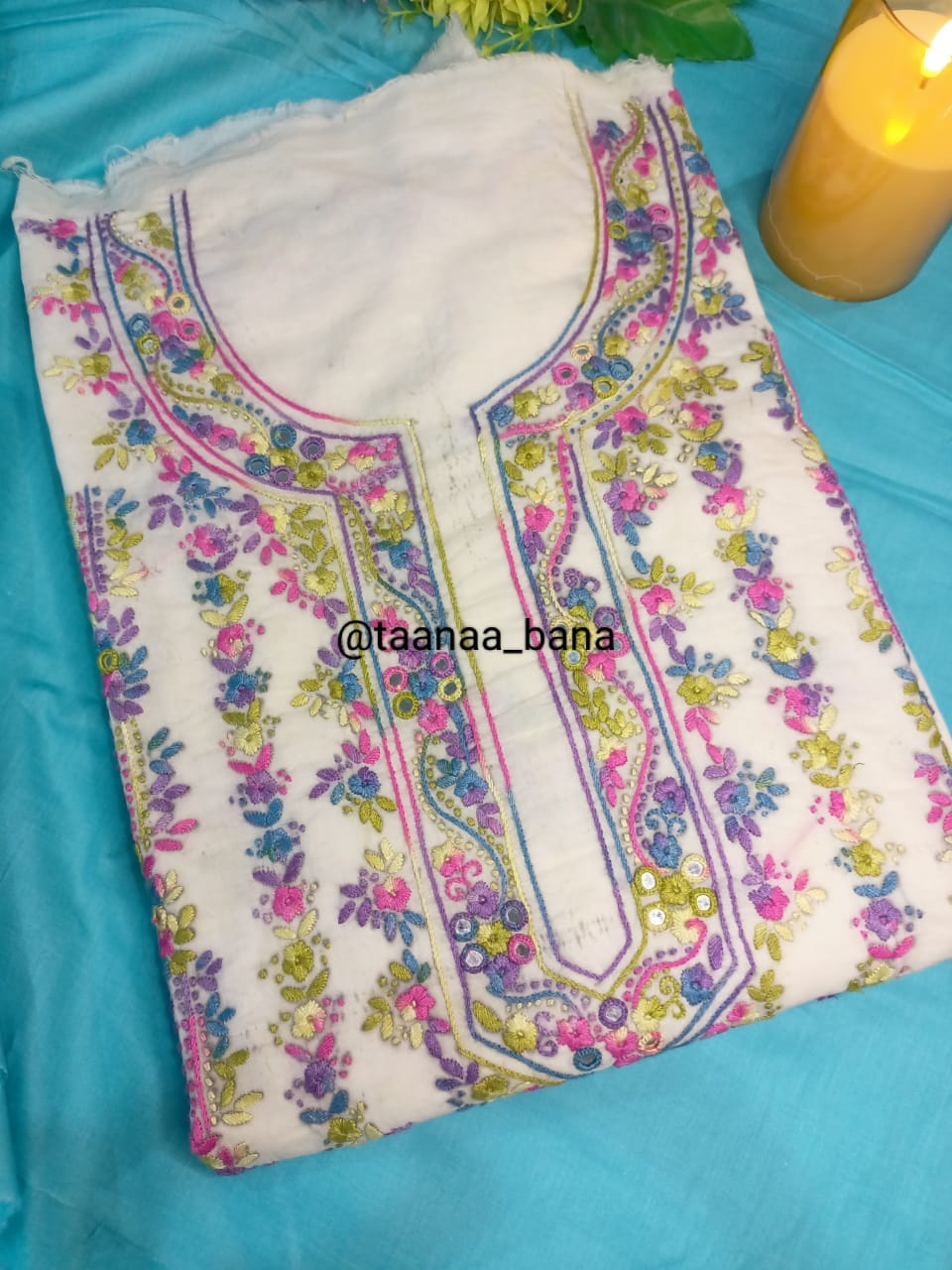 Off White-2pc Summer Lawn Hand Embroidery