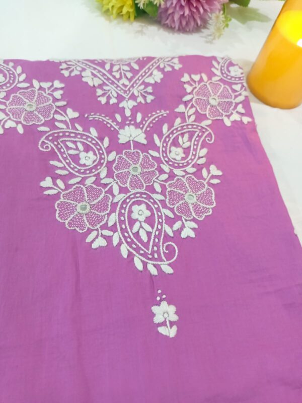 Purple-3PC Purple Hand Embroidered - Image 3