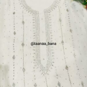 White-2Pc Mukaish Hand Work