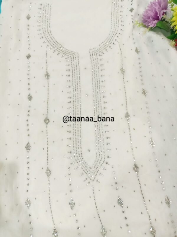 White-2Pc Mukaish Hand Work